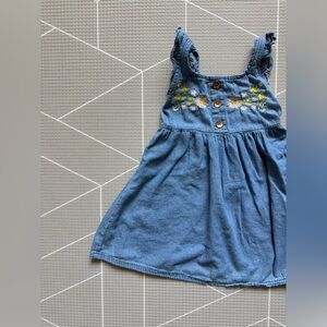 Vince Camuto|Baby girl/toddler Blue Chambray Denim Dress w Floral Embroidery•••